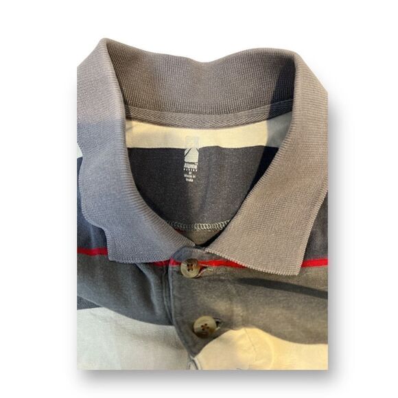 Alpine Design Mens Striped Polo Top Size Medium - Picture 2 of 5